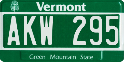 VT license plate AKW295