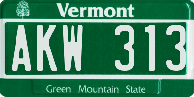 VT license plate AKW313