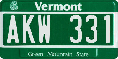VT license plate AKW331