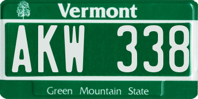 VT license plate AKW338