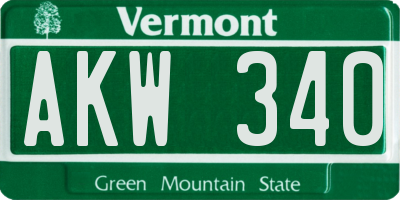 VT license plate AKW340