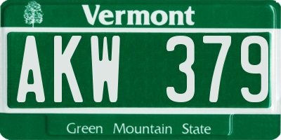 VT license plate AKW379