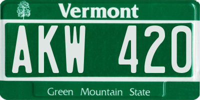 VT license plate AKW420