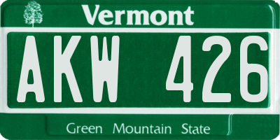 VT license plate AKW426
