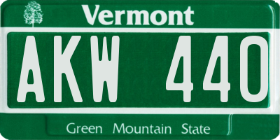 VT license plate AKW440