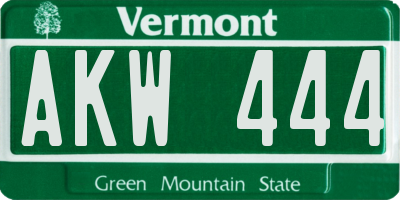 VT license plate AKW444