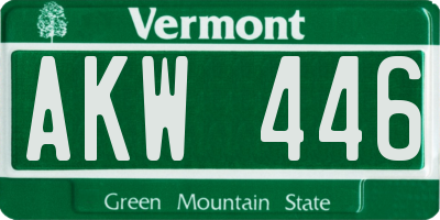 VT license plate AKW446