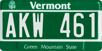 VT license plate AKW461