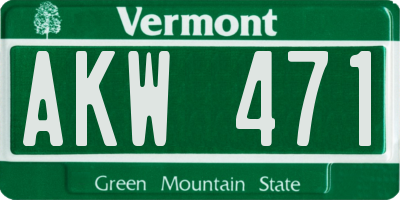 VT license plate AKW471