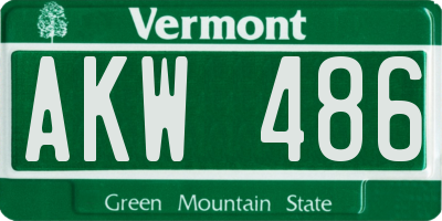 VT license plate AKW486