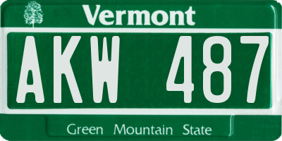 VT license plate AKW487