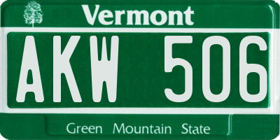 VT license plate AKW506