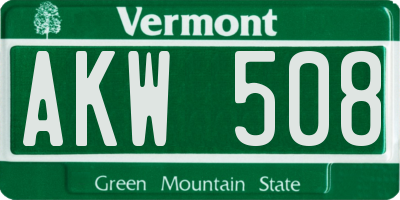 VT license plate AKW508