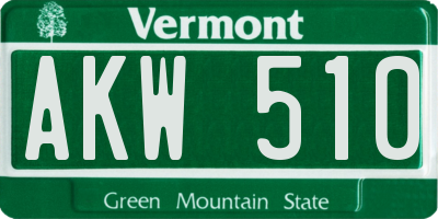 VT license plate AKW510