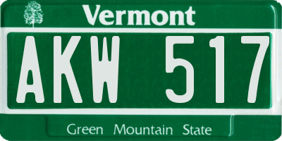VT license plate AKW517