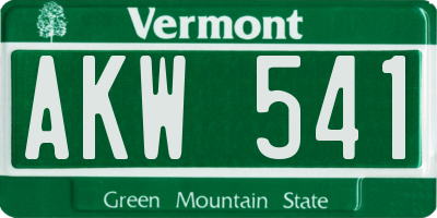 VT license plate AKW541