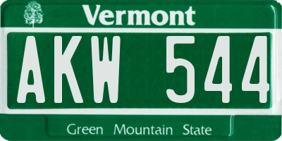 VT license plate AKW544