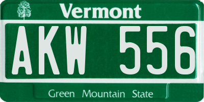 VT license plate AKW556