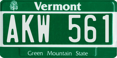 VT license plate AKW561