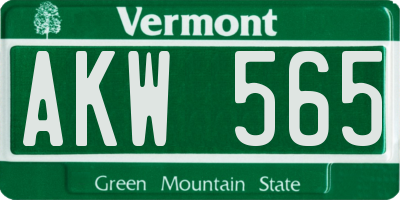 VT license plate AKW565