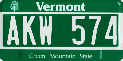 VT license plate AKW574