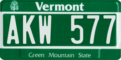 VT license plate AKW577