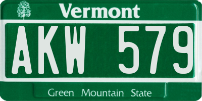 VT license plate AKW579