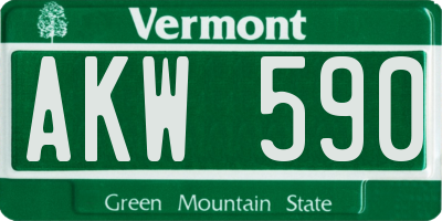 VT license plate AKW590