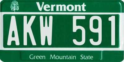 VT license plate AKW591