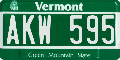 VT license plate AKW595