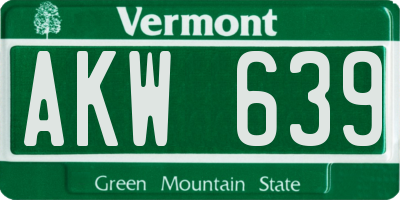VT license plate AKW639