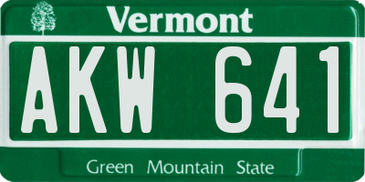 VT license plate AKW641
