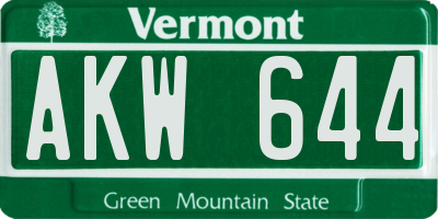 VT license plate AKW644