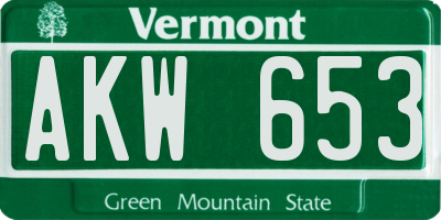 VT license plate AKW653