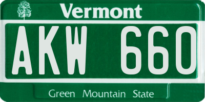 VT license plate AKW660