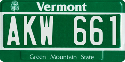 VT license plate AKW661
