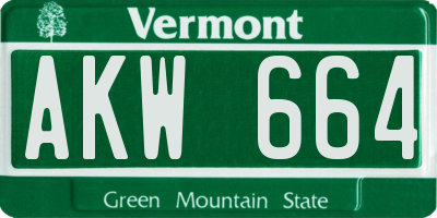 VT license plate AKW664