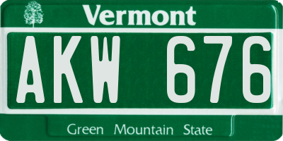 VT license plate AKW676
