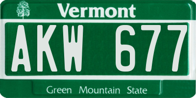 VT license plate AKW677