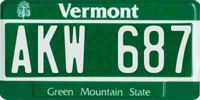 VT license plate AKW687