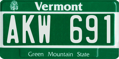VT license plate AKW691