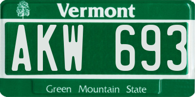 VT license plate AKW693