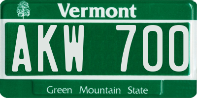 VT license plate AKW700