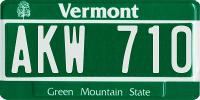 VT license plate AKW710