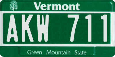 VT license plate AKW711
