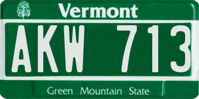 VT license plate AKW713