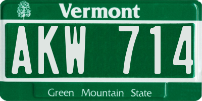 VT license plate AKW714