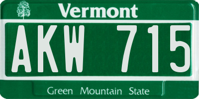 VT license plate AKW715
