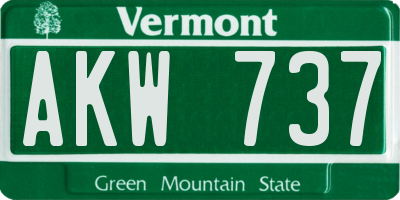 VT license plate AKW737