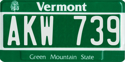 VT license plate AKW739
